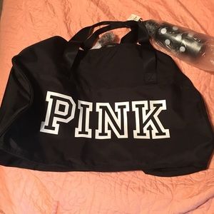 Pink duffle bag